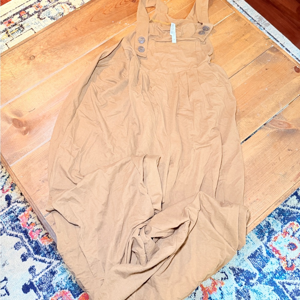 Haute Fox Tan Button Strap Jumpsuit